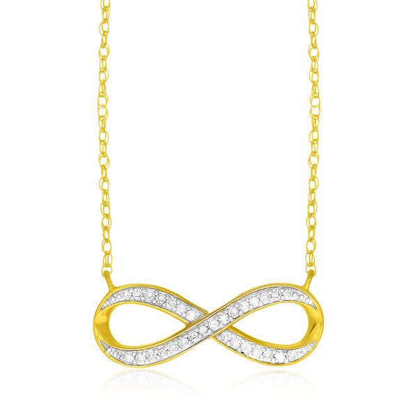 14K Yellow Gold Infinity Chain Necklace with Diamonds
