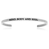 Stainless Steel Mind, Body And Soul Cuff Bracelet