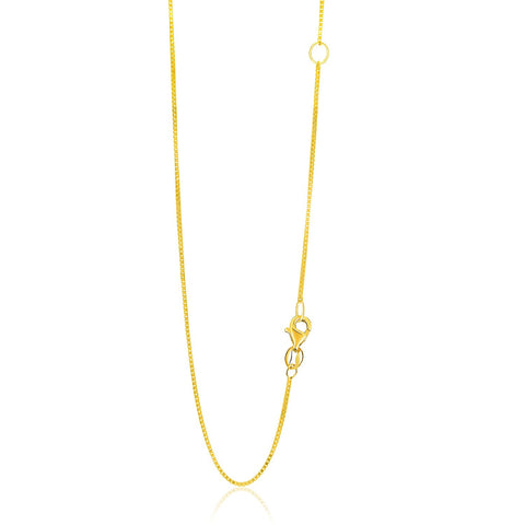 0.8mm 14K Yellow Gold Adjustable Box Chain