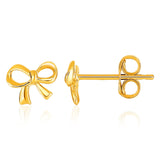 14K Yellow Gold Bow Style Post Earrings