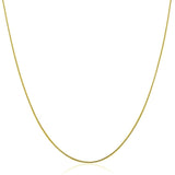 14K Yellow Gold Thin Motif Round Omega Necklace