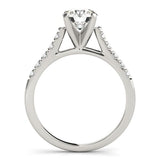 14K White Gold Cathedral Design Round Pronged Diamond Engagement Ring (1 1/8 ct. tw.)