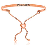Pink Stainless Steel Princess Adjustable Bracelet