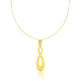 14K Yellow Gold Shiny Infinity Style Pendant