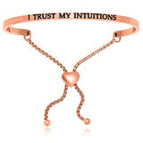 Pink Stainless Steel I Trust My Intuitions Adjustable Bracelet