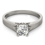 14K White Gold Round Prong Set Style Solitaire Diamond Engagement Ring (1/2 ct. tw.)