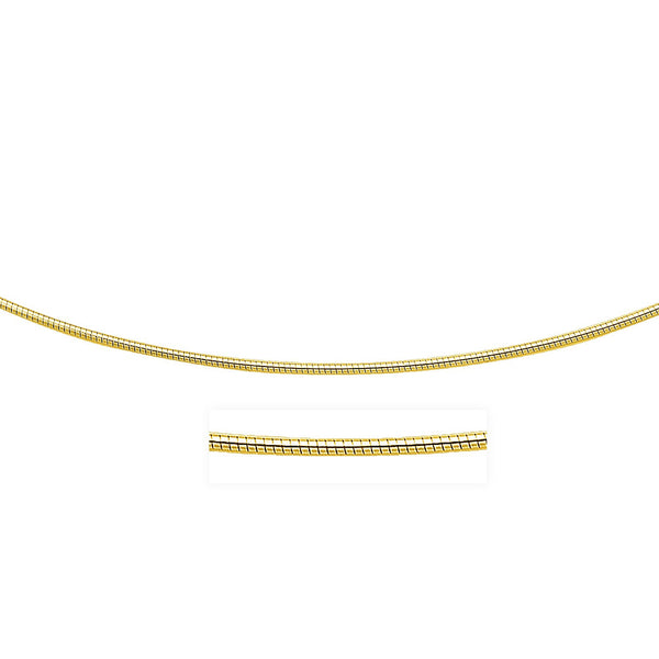 14K Yellow Gold Necklace in a Round Omega Chain Style