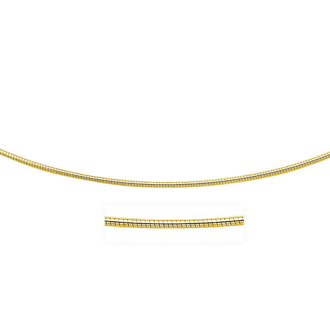 14K Yellow Gold Necklace in a Round Omega Chain Style
