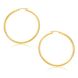 10K Yellow Gold Polished Hoop Earrings (30mm)