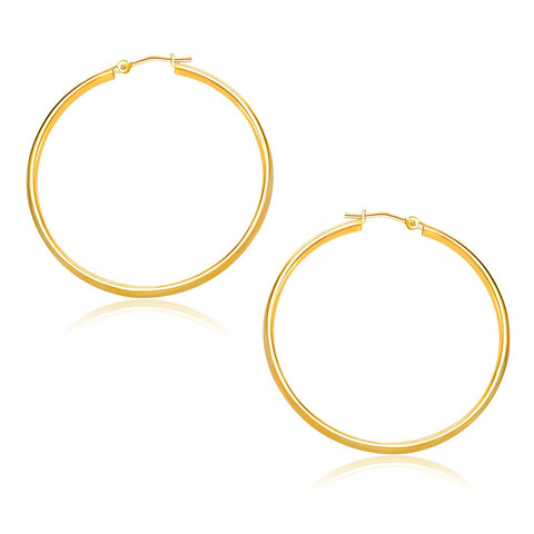 10K Yellow Gold Polished Hoop Earrings (30mm)