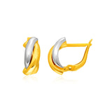 14K Two-Tone Gold Interlaced Twisted Earrings