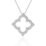 14K White Gold Diamond Cut-out Flower Pendant (1/3 ct. tw.)