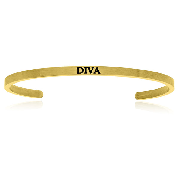 Yellow Stainless Steel Diva Cuff Bracelet