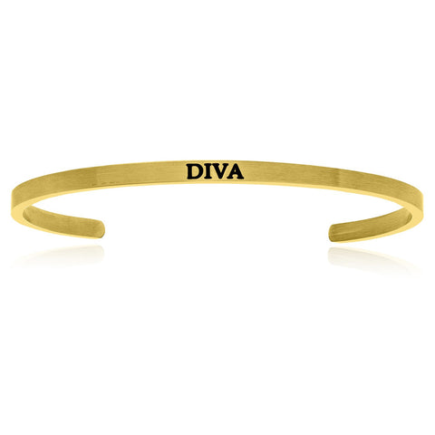 Yellow Stainless Steel Diva Cuff Bracelet