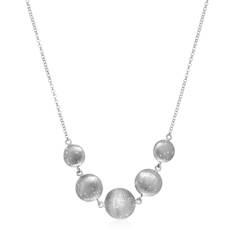 Necklace with Textured Ball Beads in Sterling Silver
