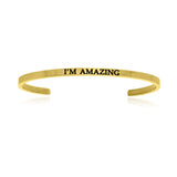 Yellow Stainless Steel I'm Amazing Cuff Bracelet