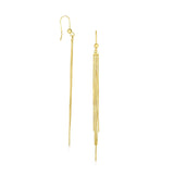 14K Yellow Gold Multiple Asymmetrical Chain Drop Earrings