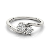 Solitaire Two Stone Diamond Ring in 14K White Gold (1/2 ct. tw.)