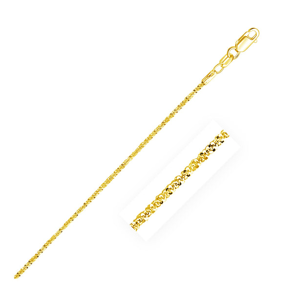 1.5mm 10K Yellow Gold Sparkle Anklet