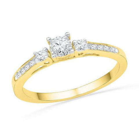 10k Yellow-gold 0.16ctw Diamond Fashion Ring