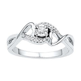 10KT White Gold Two Tone 0.13CTW DIAMOND FASHION RING