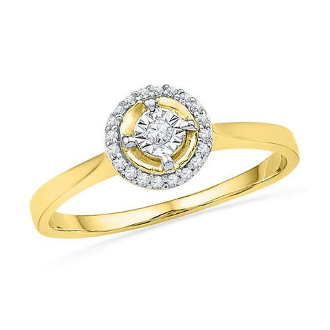 10K Yellow-gold 0.08CTW DIAMOND FASHION RING