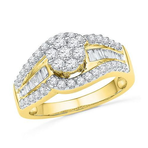 10K Yellow-gold 1.00CTW DIAMOND FASHION RING
