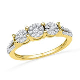 10K Yellow-gold 0.25CTW DIAMOND FASHION RING