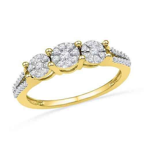 10K Yellow-gold 0.25CTW DIAMOND FASHION RING