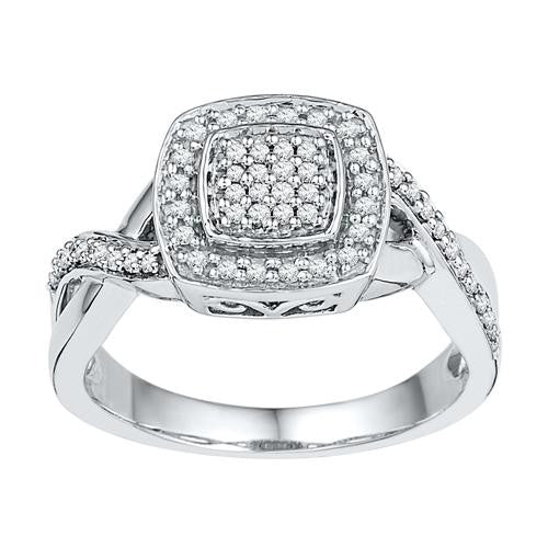 10KT White Gold 0.33CTW DIAMOND FASHION RING