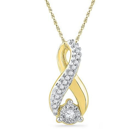 10K Yellow-gold 0.10CTW DIAMOND FASHION PENDANT