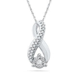 10KT White Gold 0.10CTW DIAMOND FASHION PENDANT