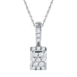 10KT White Gold 0.16CTW DIAMOND FASHION PENDANT