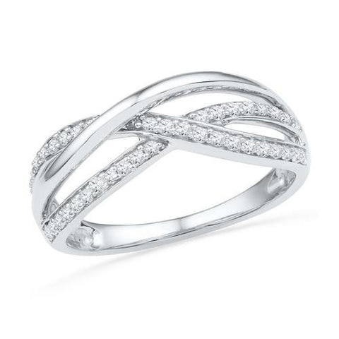 10KT White Gold Two Tone 0.20CTW DIAMOND FASHION BAND