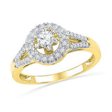 10K Yellow-gold 0.40CTW DIAMOND 0.20CT-CRD BRIDAL RING