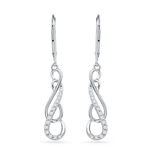 10KT White Gold Two Tone 0.25CTW DIAMOND FASHION EARRING