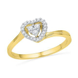 10K Yellow-gold 0.16CTW DIAMOND HEART RING