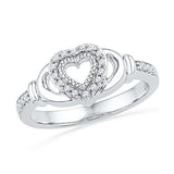 10KT White Gold 0.12CTW DIAMOND FASHION HEART RING
