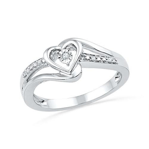 10KT White Gold 0.03CTW DIAMOND FASHION RING