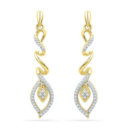10K Yellow-gold 0.27CTW DIAMOND FASHION EARRING