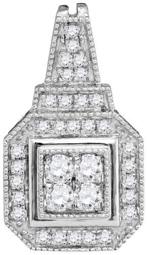 10KT White Gold 0.35CTW DIAMOND FASHION PENDANT
