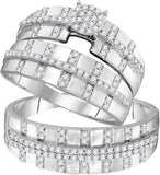 10KT White Gold 0.65CTW DIAMOND FASHION TRIO SET
