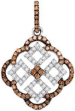 10KT White Gold 0.50CTW COGNAC DIAMOND FASHION PENDANT