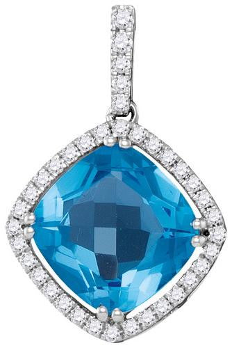 14KT White Gold 0.20CTW-Diamond 3.30(MIN)CT BT PENDANT