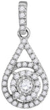 10KT White Gold 0.25CTW DIAMOND FASHION PENDANT