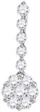10KT White Gold 0.50CTW DIAMOND FASHION PENDANT