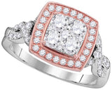 14KT White Gold Two Tone 0.81CTW DIAMOND FASHION RING
