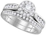 14KT White Gold 1.00CTW DIAMOND 0.30CTW CRD BRIDAL SET