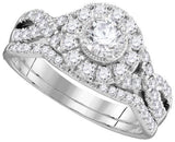 14KT White Gold 1.00CTW DIAMOND 0.33CTW CRD BRIDALSET