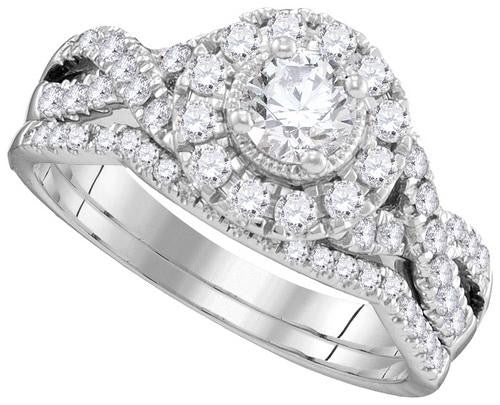 14KT White Gold 1.00CTW DIAMOND 0.33CTW CRD BRIDALSET